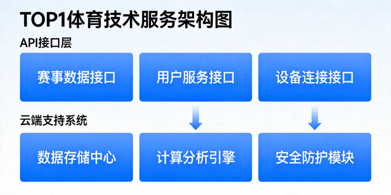 TOP1体育技术服务架构图 - 展示API接口与云端支持系统